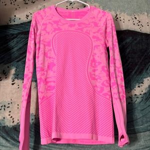 lululemon camo pink swiftly tech long sleeve crew